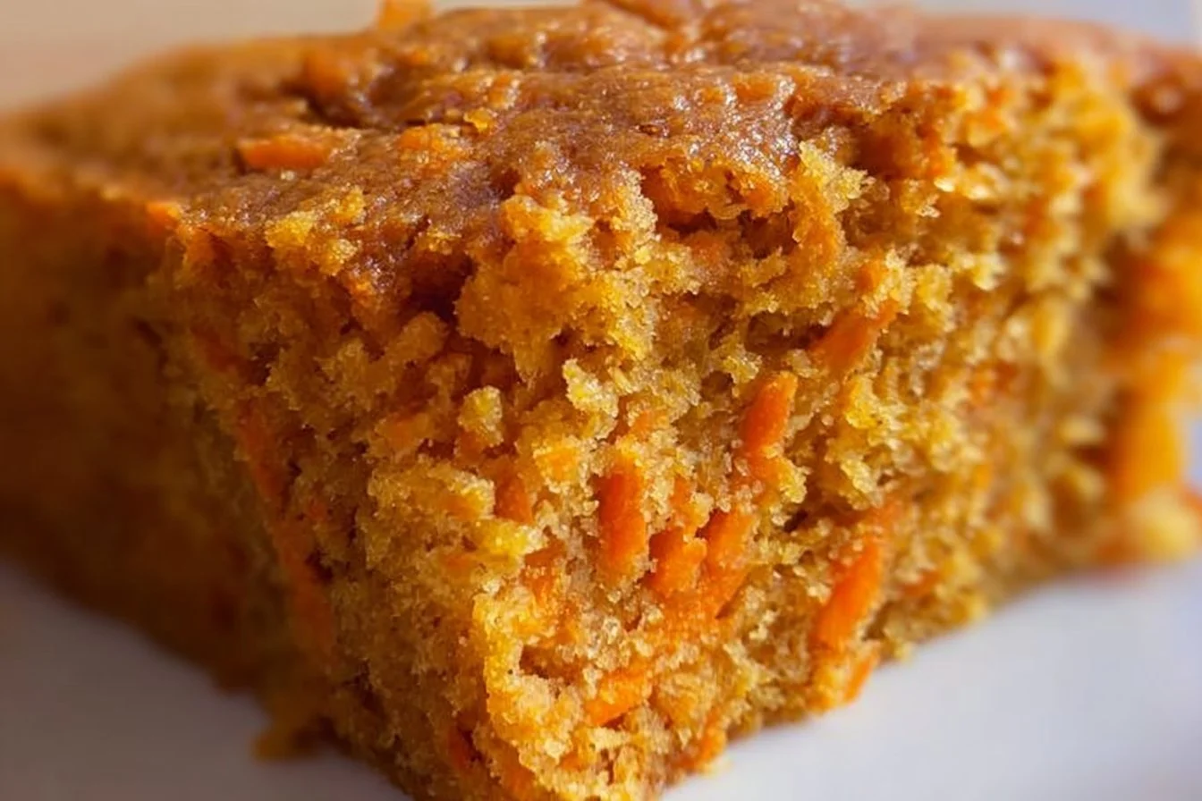 Easy Flourless Oatmeal Carrot Cake flourless carrot cake Slice of easy flourless oatmeal carrot cake on a plate