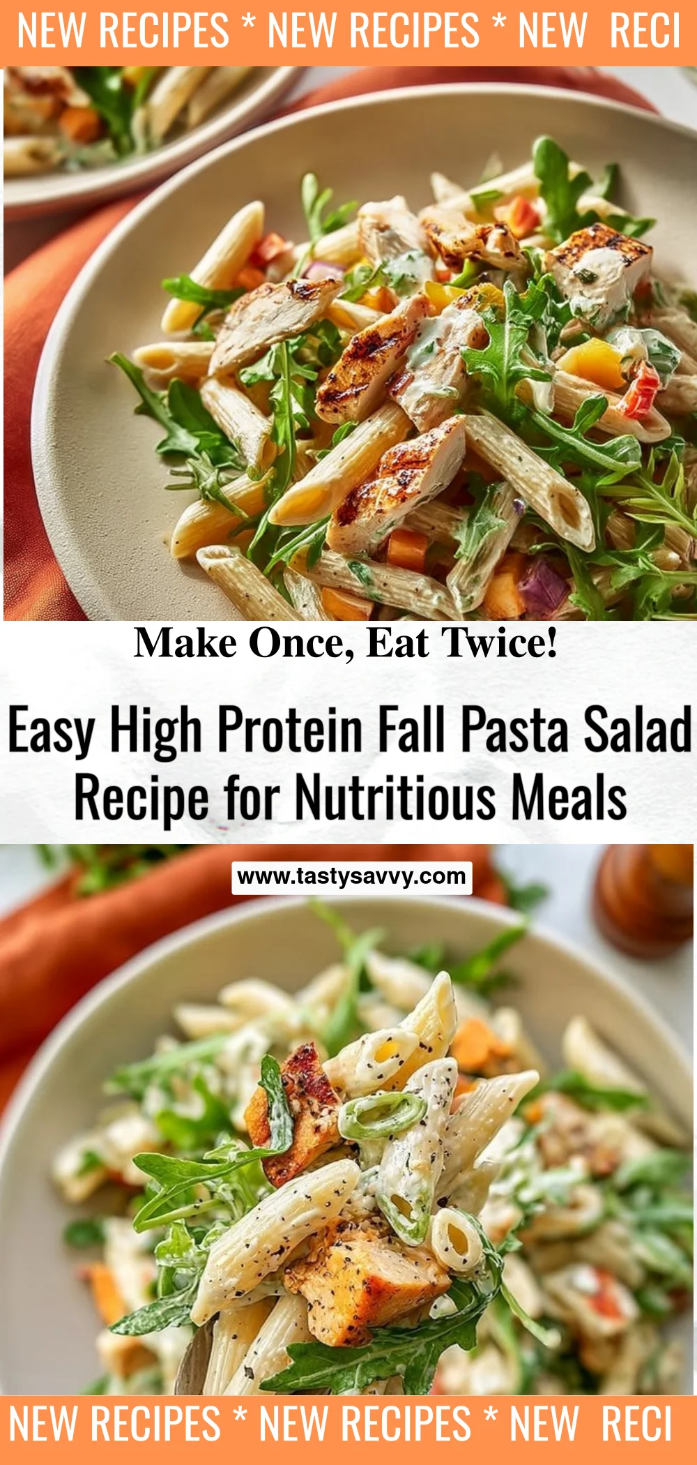 Easy High Protein Fall Pasta Salad high protein pasta salad Easy High Protein Fall Pasta Salad