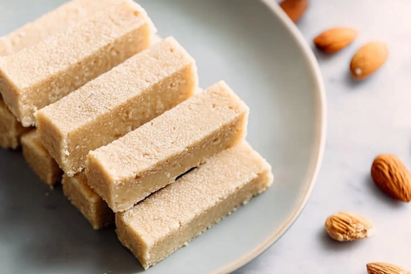 Easy Protein Bars protein bars Homemade easy protein bars on a plate with healthy ingredients