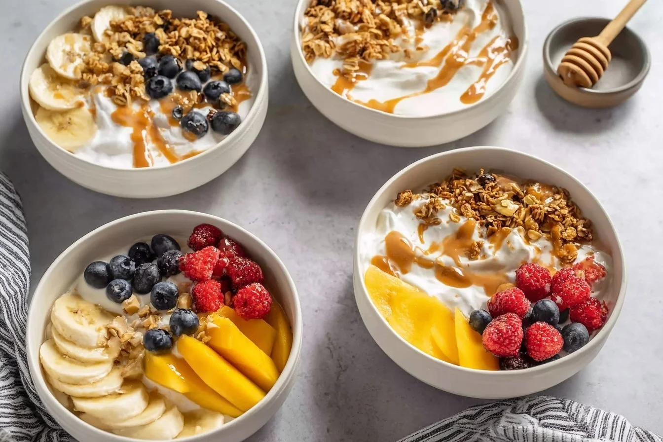 Easy Yogurt Granola Bowls (4 Ways)