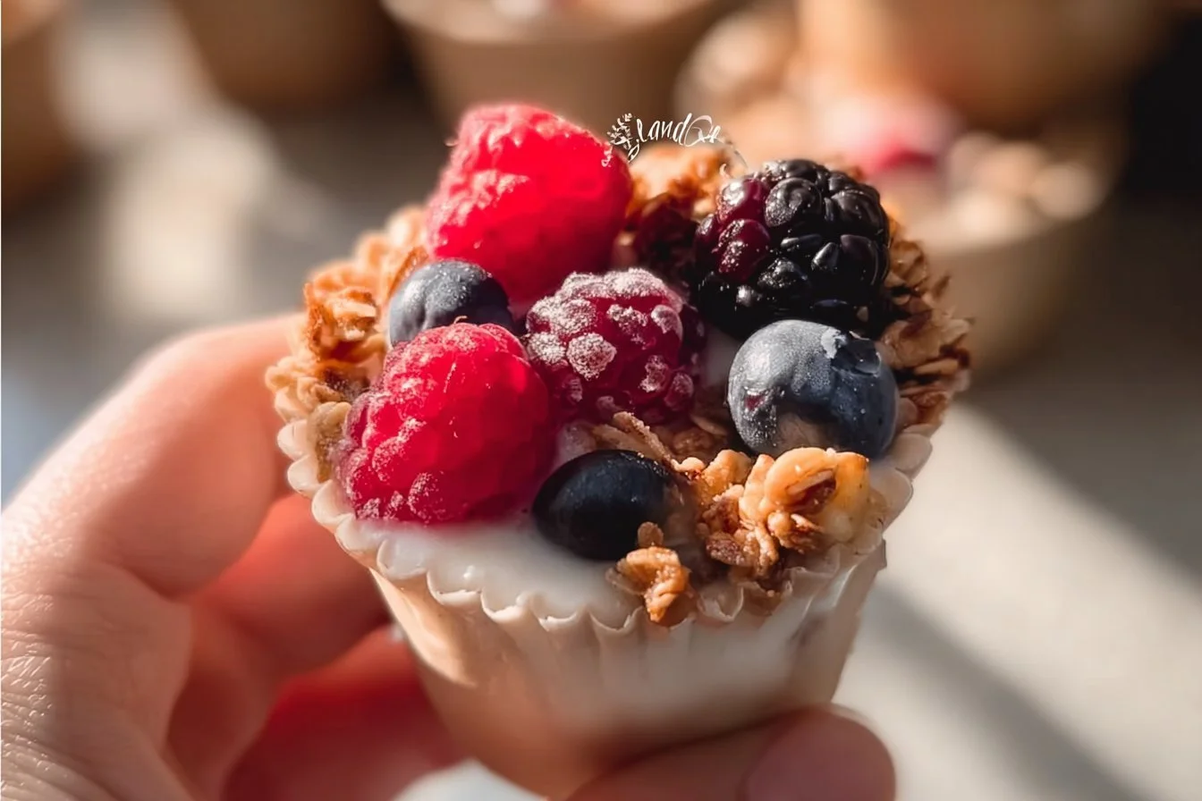 Frozen Yogurt Granola Cups frozen yogurt Delicious frozen yogurt granola cups topped with fresh fruits and granola