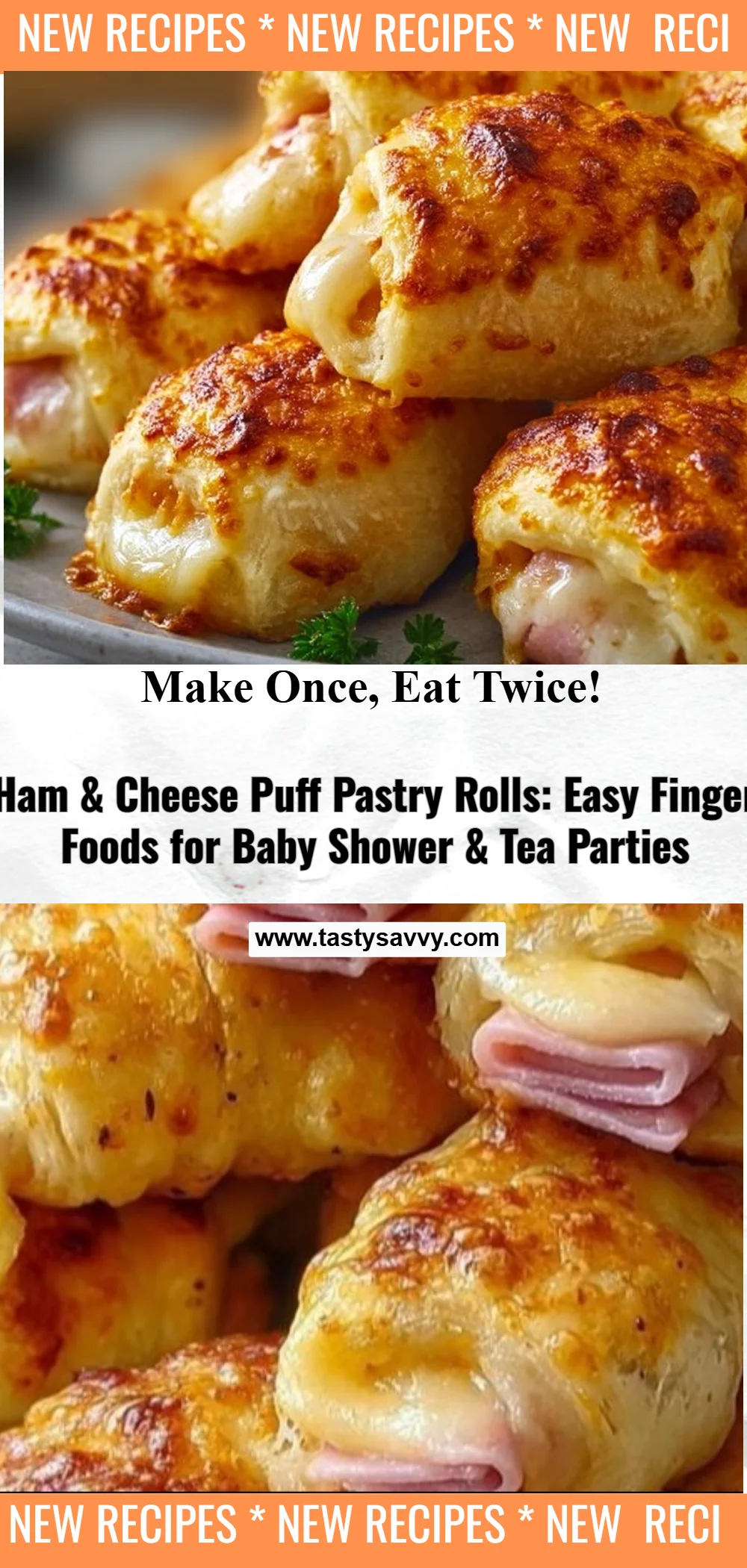 Ham & Cheese Puff Pastry Rolls