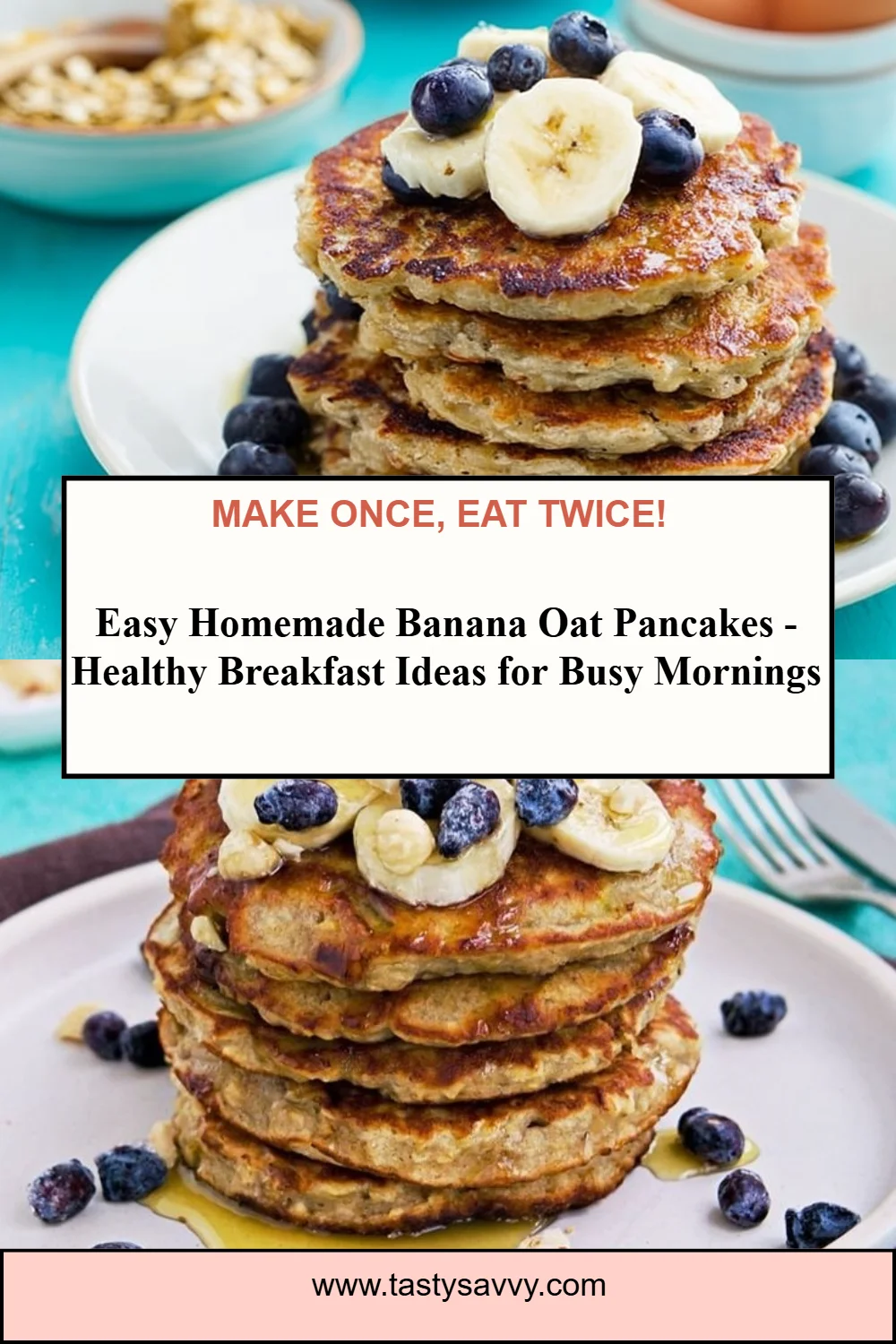 Healthy Banana Oatmeal Pancakes