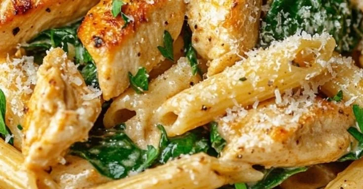 Healthy Garlic Parmesan Chicken Pasta