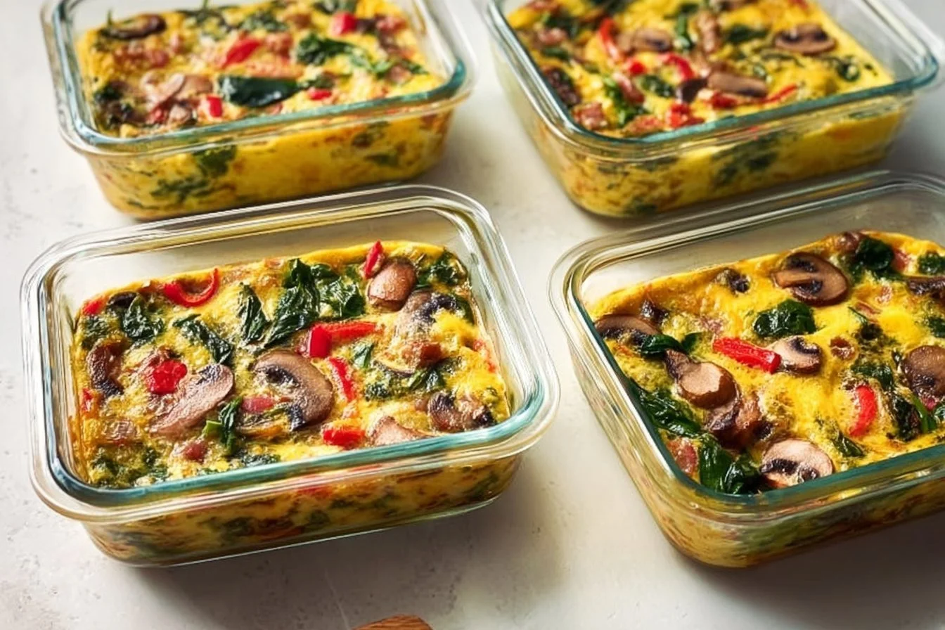 Healthy vegetable egg scramble with colorful veggies