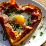 Delicious heart-shaped pancakes topped with syrup and berries