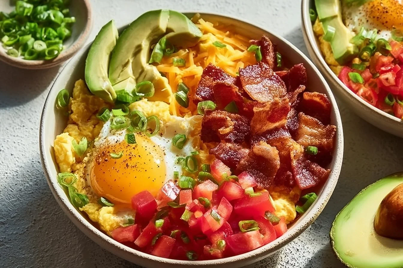 High protein breakfast bowls filled with nutritious ingredients for a healthy start.