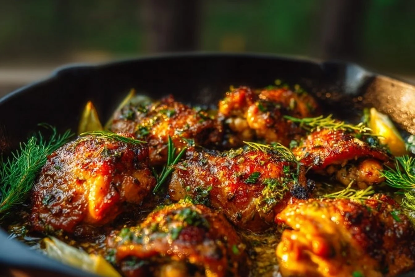 Honey Garlic Chicken Thighs honey garlic chicken Delicious honey garlic chicken thighs served on a plate with vegetables