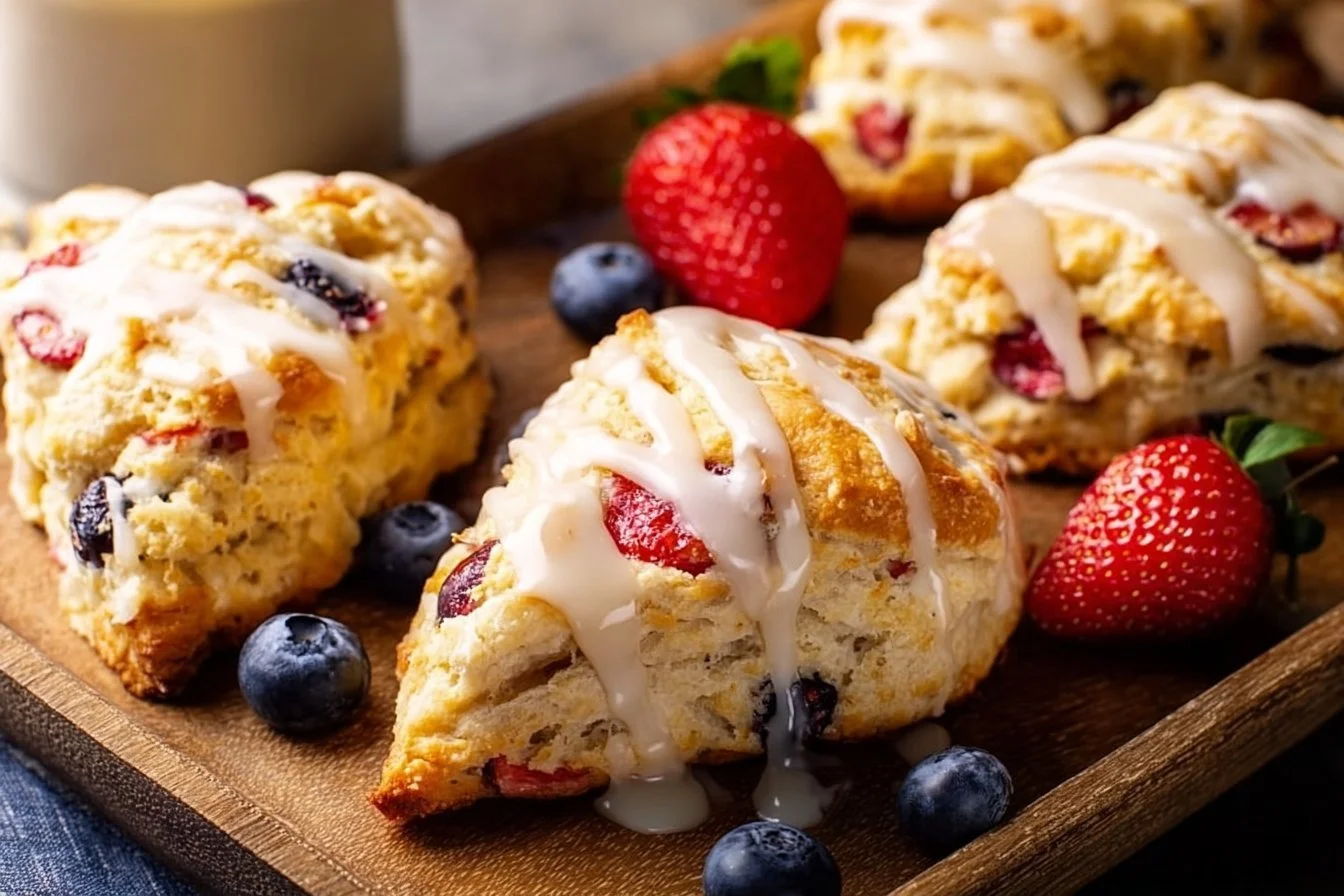 Irresistible Strawberry Blueberry Scones