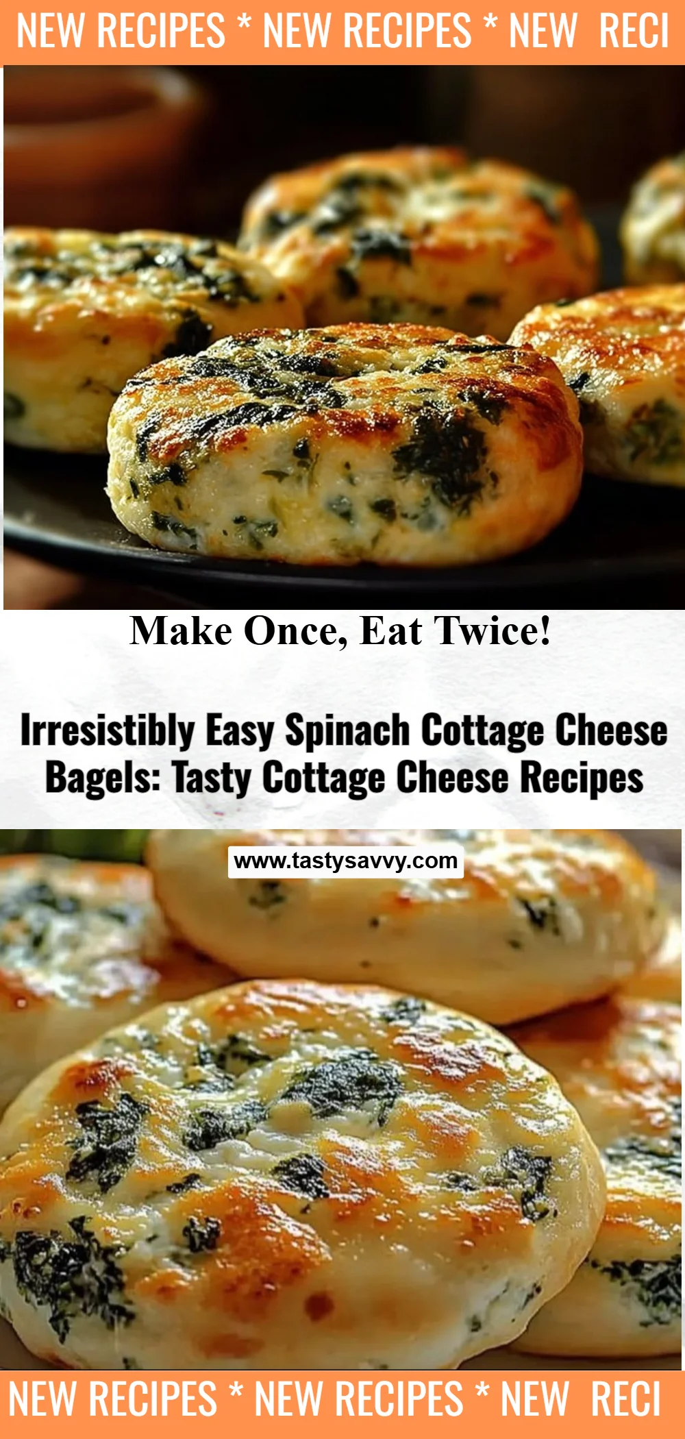 Irresistibly Easy Spinach Cottage Cheese Bagels