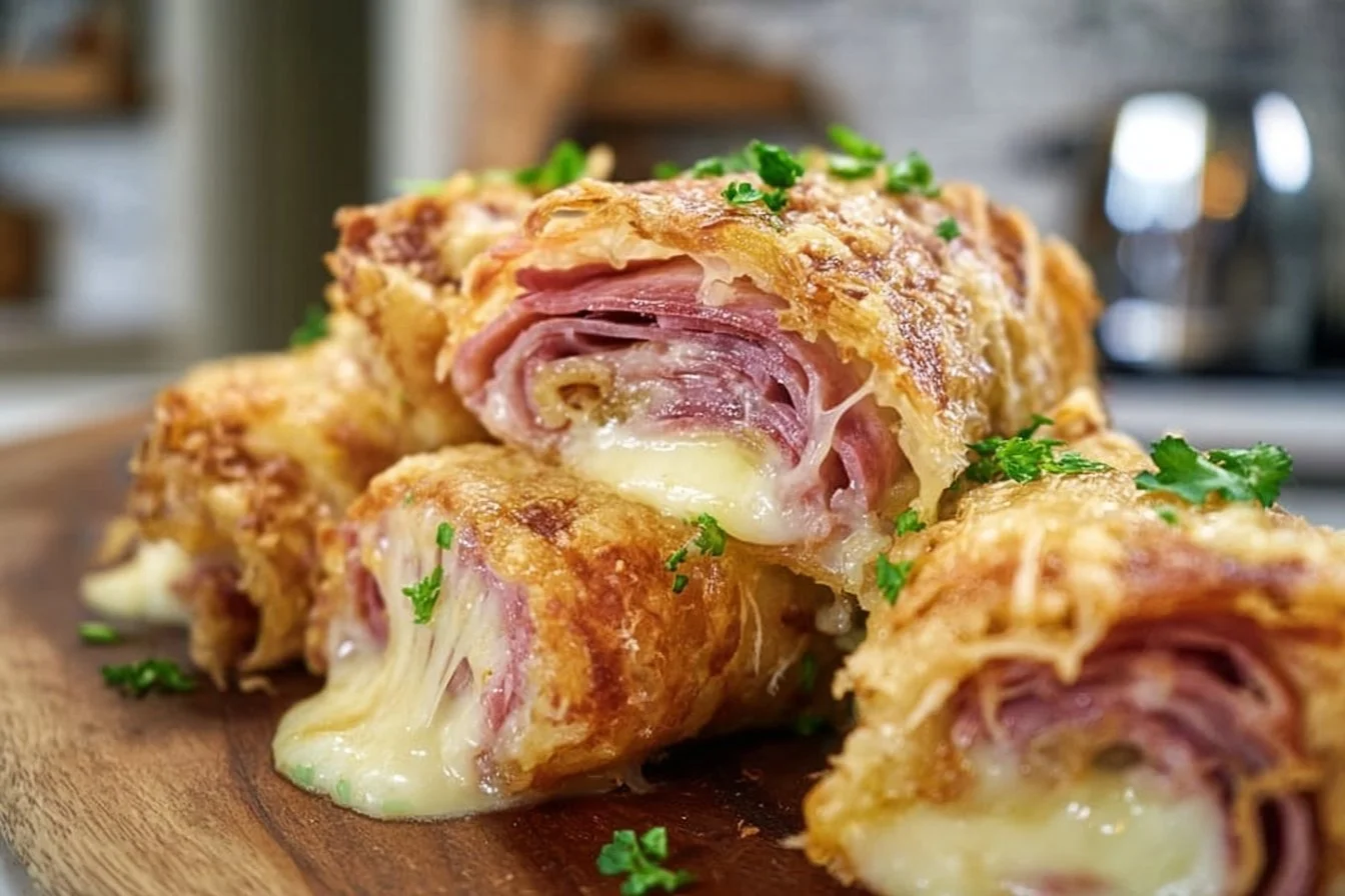 Keto Crispy Reuben Roll-Ups Reuben Roll-Ups Keto Crispy Reuben Roll-Ups on a plate ready to serve