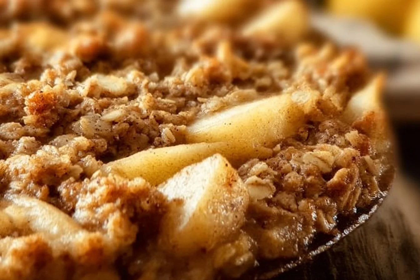 Delicious Oatmeal Apple Bake served warm with cinnamon and fresh apples.