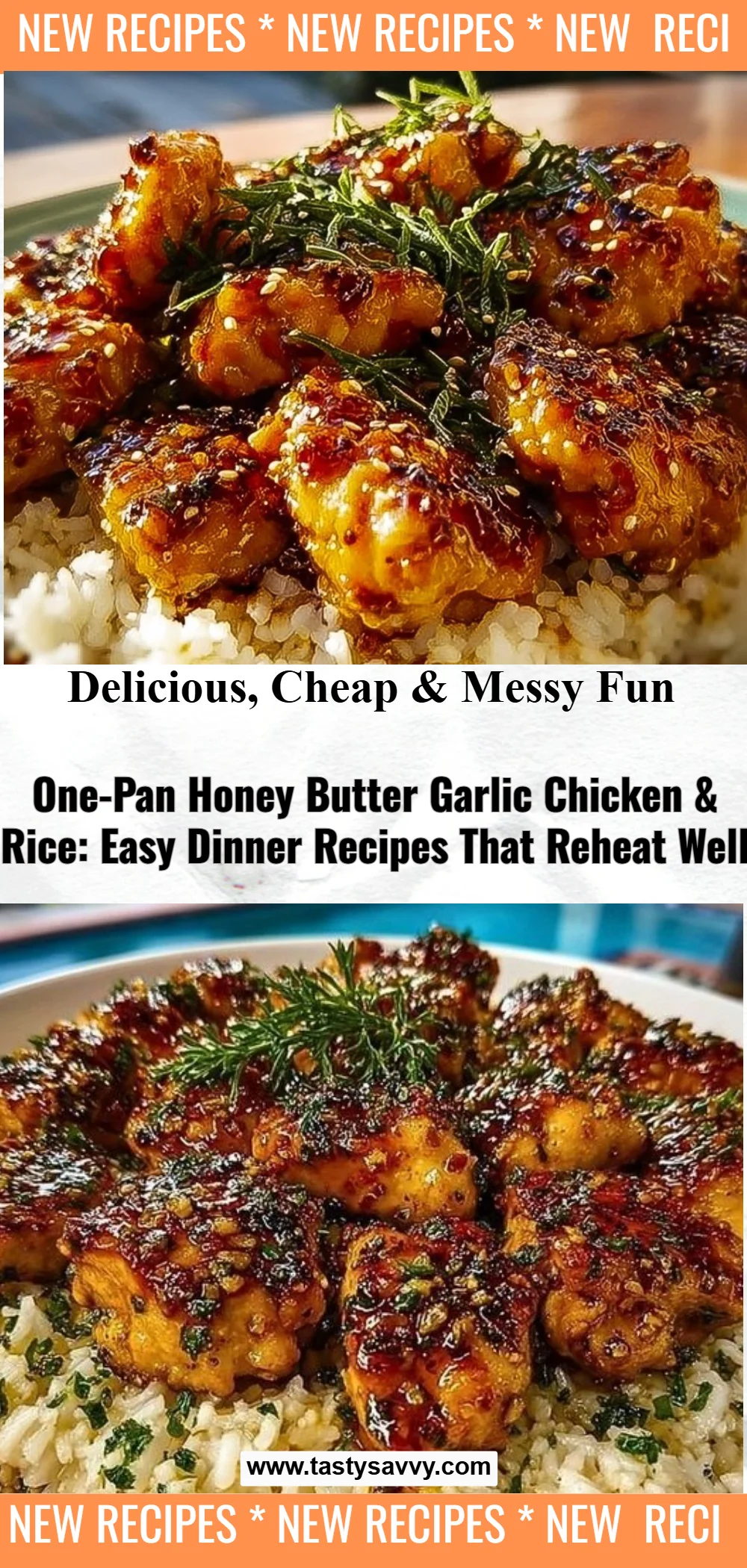 One-Pan Honey Butter Garlic Chicken & Rice