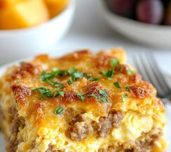 Quick Overnight Sausage and Egg Casserole