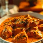 Delicious Rustic Hungarian Paprika Chicken simmered in creamy tomato sauce