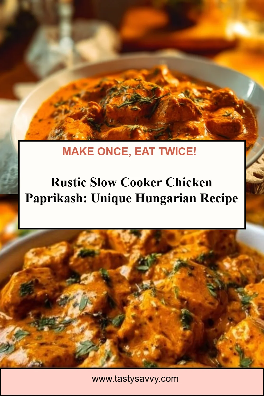 Rustic Hungarian Paprika Chicken in Creamy Tomato Sauce