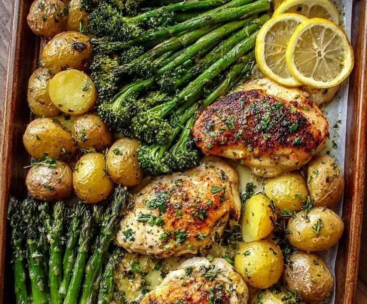 Sheet Pan Garlic Butter Chicken and Veggies