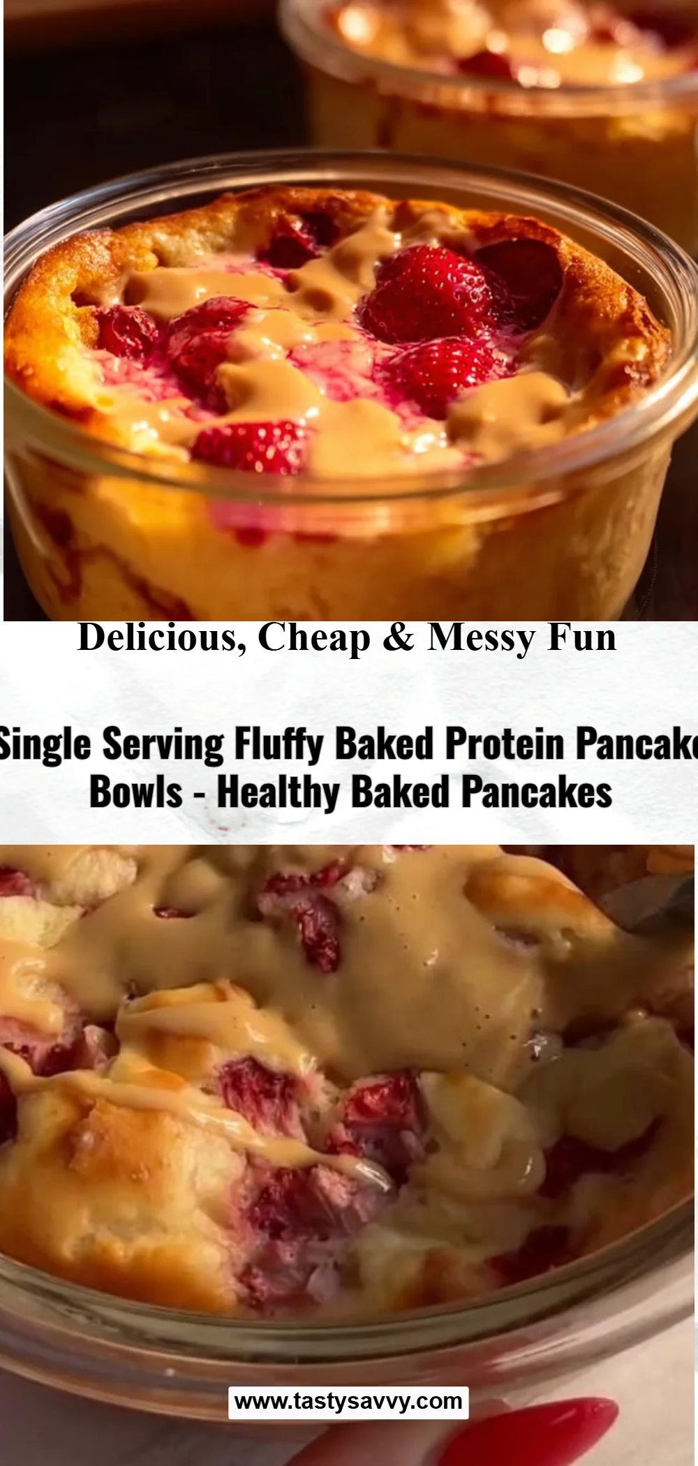 Single Serving Fluffy Baked Protein Pancake Bowls