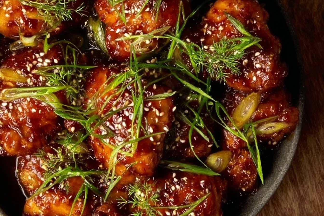 Delicious slow cooker honey garlic chicken served on a plate.
