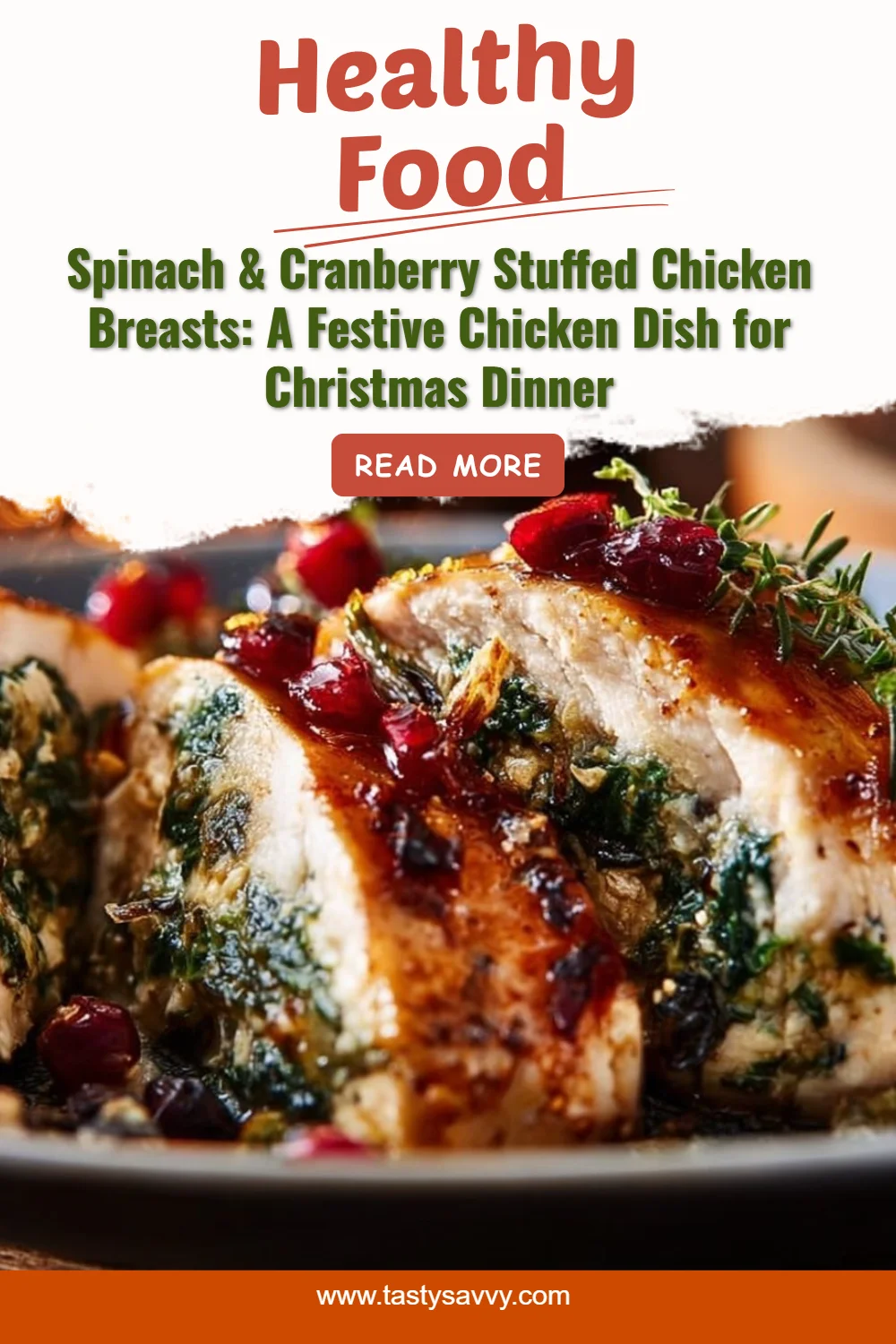 Spinach & Cranberry Stuffed Chicken Breasts