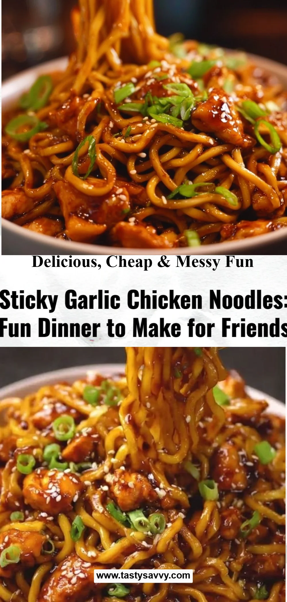 Sticky Garlic Chicken Noodles
