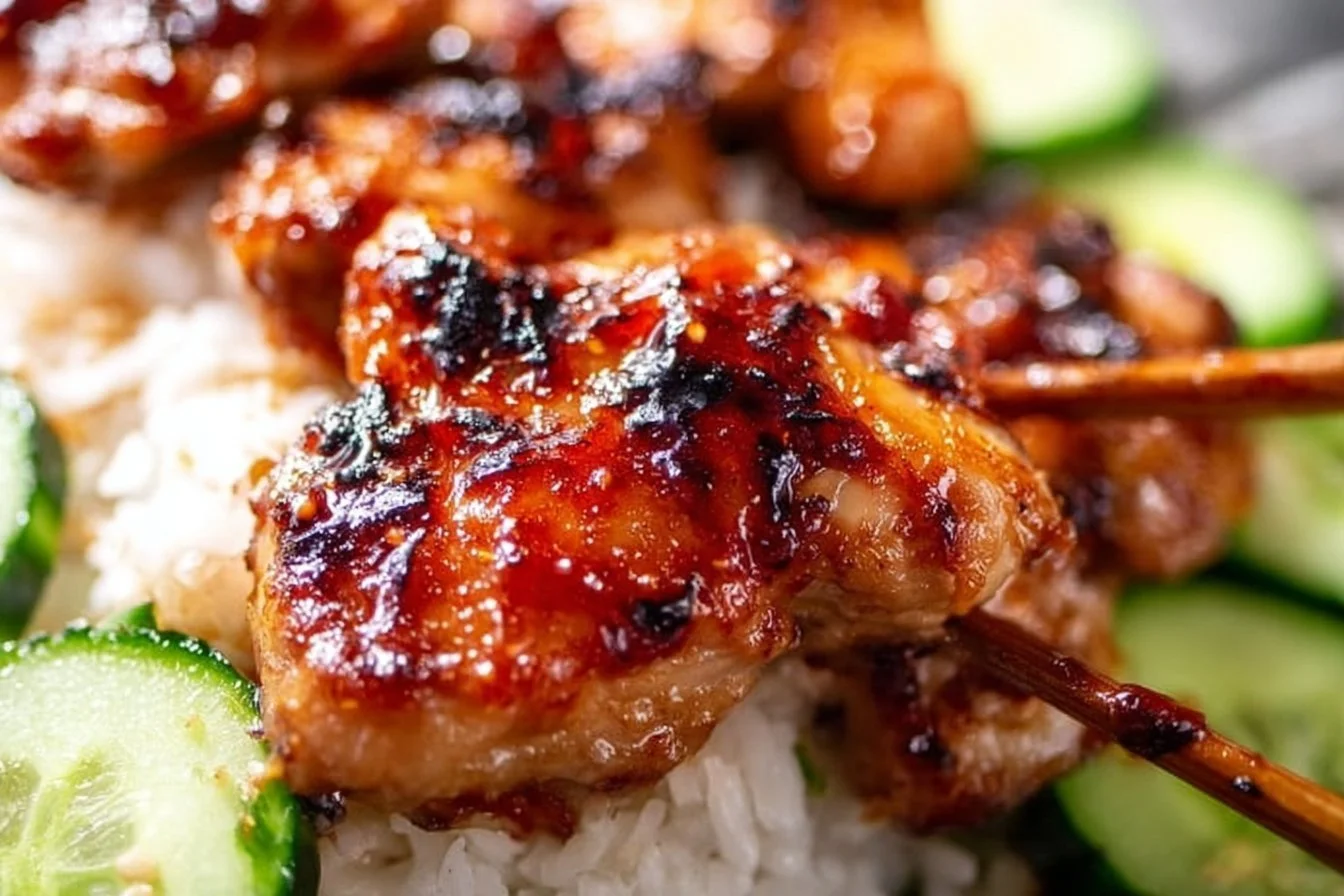 Sweet Chili Glazed Chicken Thighs Sweet Chili Chicken Delicious Sweet Chili Glazed Chicken Thighs served on a plate with garnish.