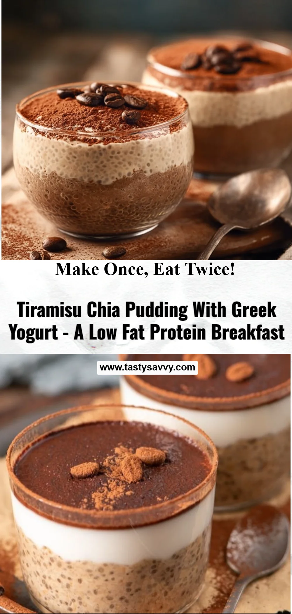 Tiramisu Chia Pudding With Greek Yogurt