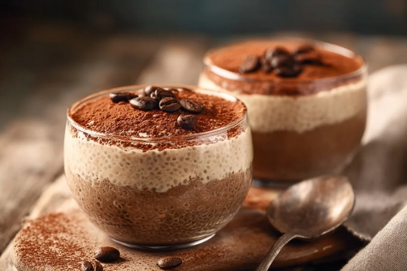 Tiramisu Chia Pudding With Greek Yogurt
