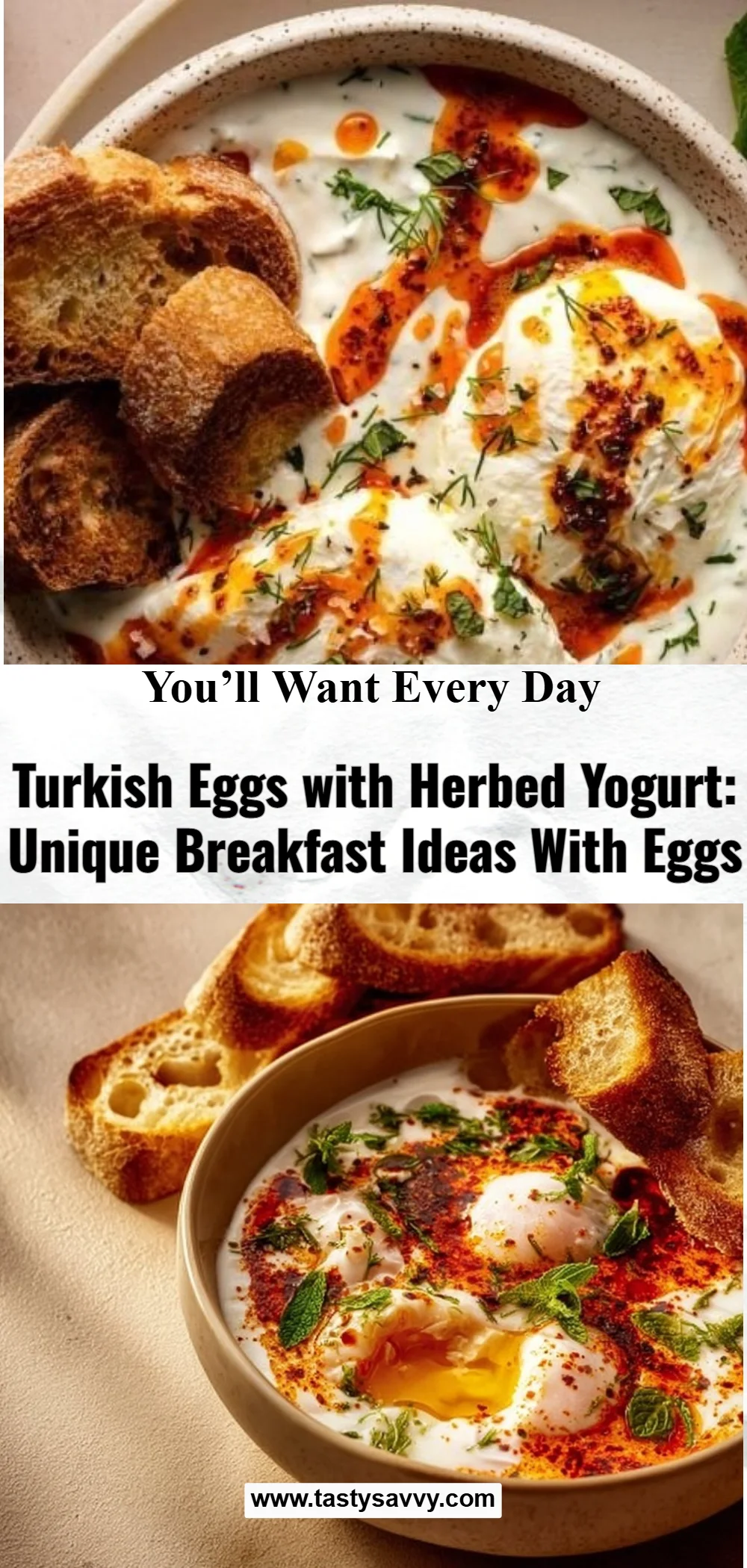 Turkish Eggs with Herbed Yogurt (Çılbır)