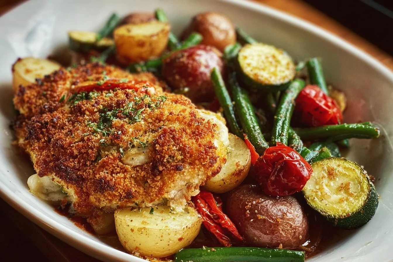 Baked Chicken Parmesan with Veggies