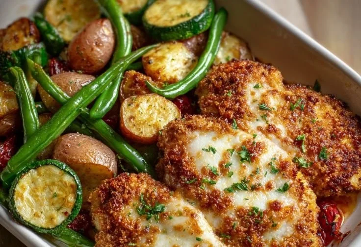 Baked Chicken Parmesan with Veggies