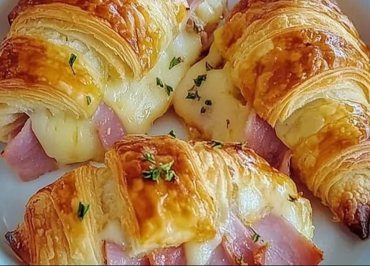 Baked Ham and Cheese Croissants