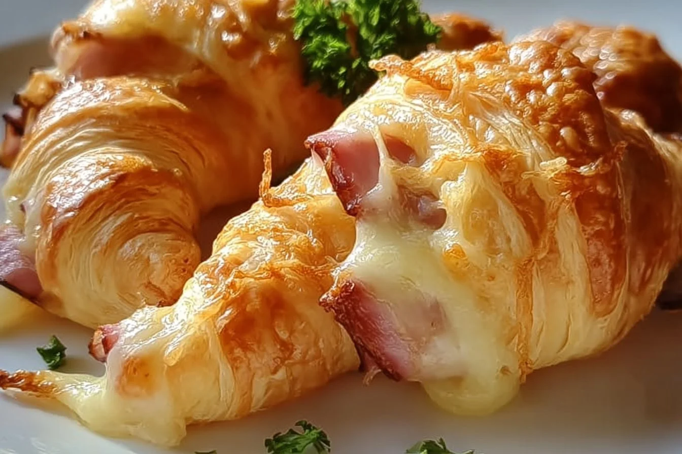 Baked Ham and Cheese Croissants