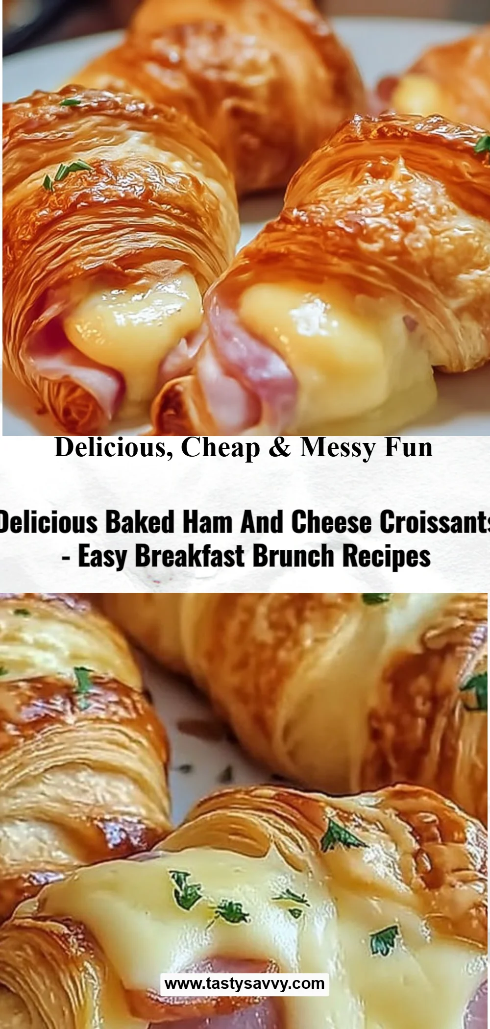 Baked Ham and Cheese Croissants