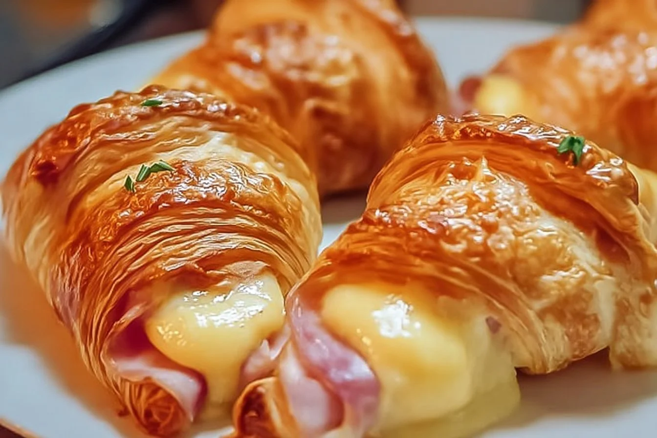 Baked Ham and Cheese Croissants