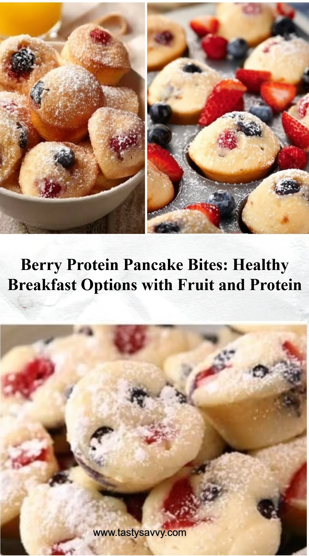Berry Protein Pancake Bites