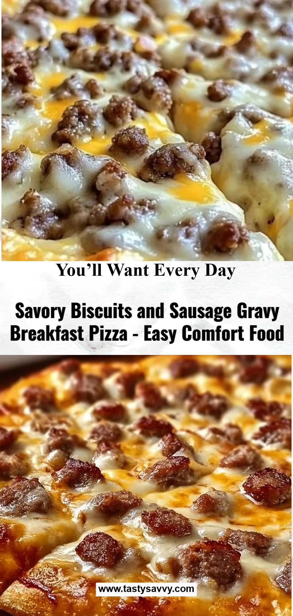 Biscuits and Sausage Gravy Breakfast Pizza