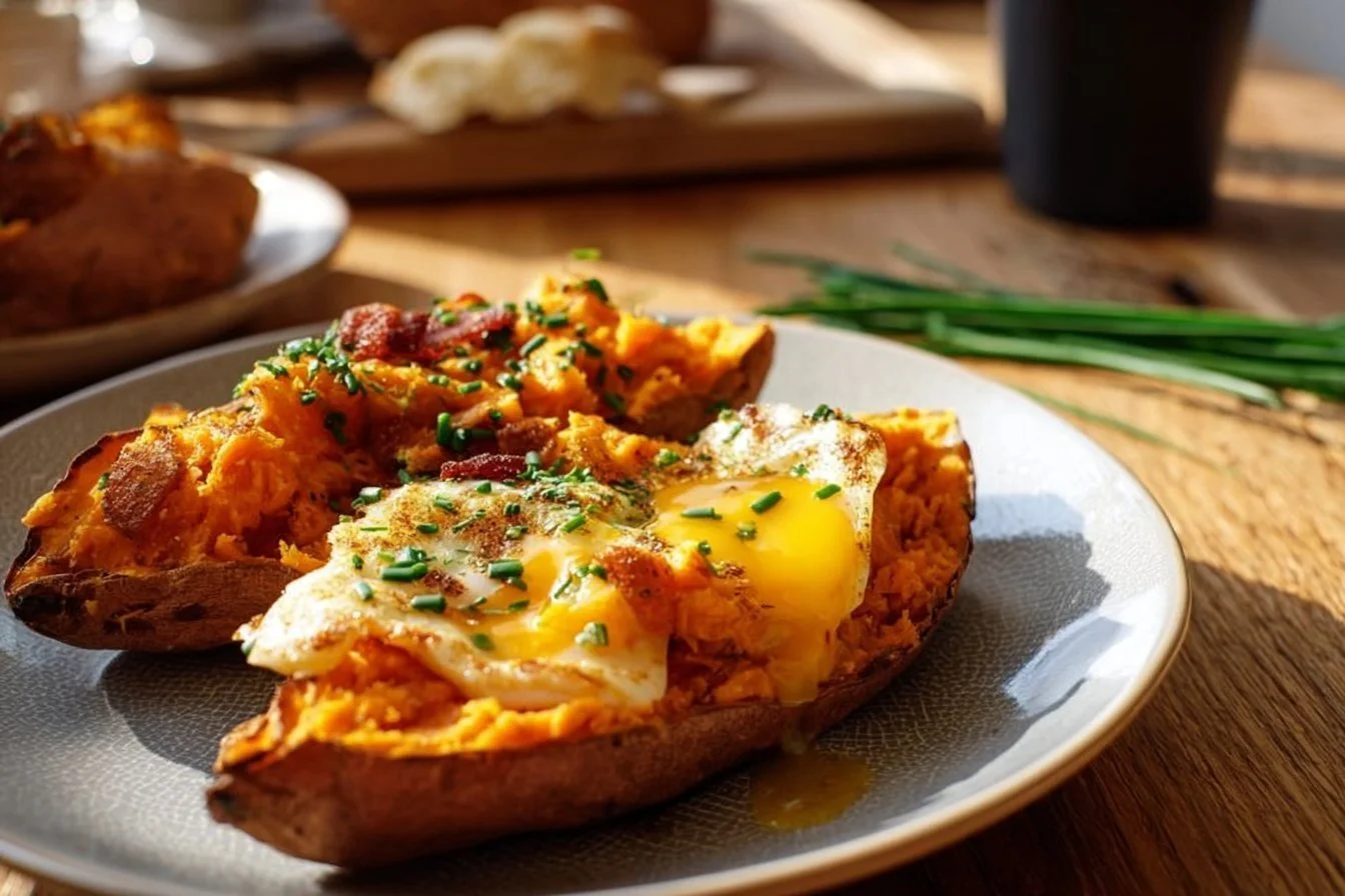 Breakfast Sweet Potato Bake with Eggs and Bacon
