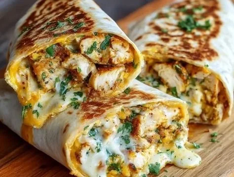 Cheesy Garlic Chicken Wraps garlic chicken wraps Cheesy Garlic Chicken Wraps