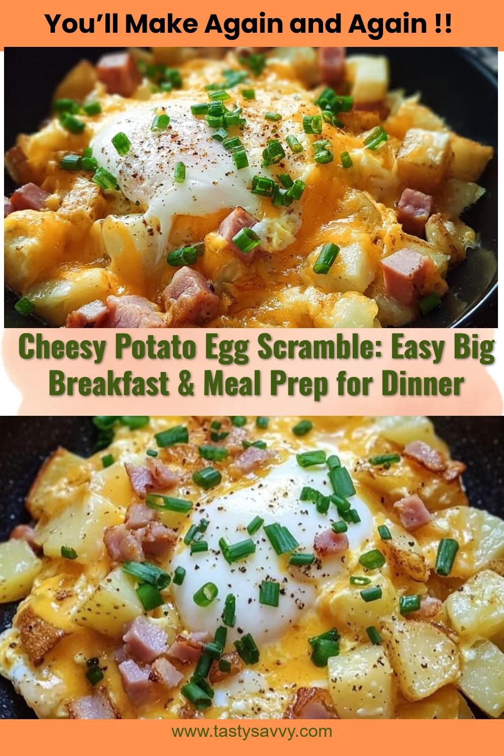 Cheesy Potato Egg Scramble
