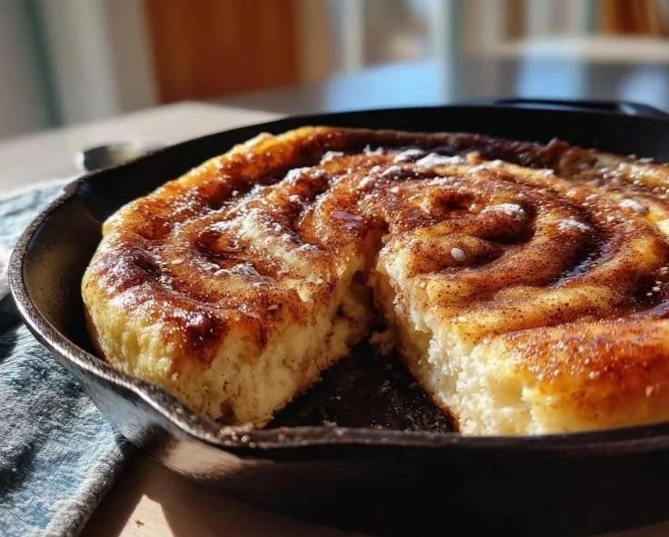 Cinnamon Roll Pancake Skillet