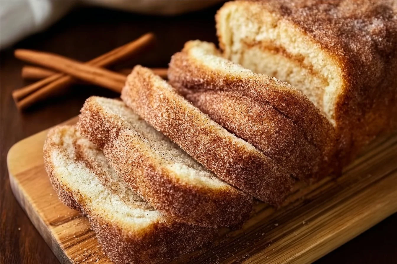 Cinnamon Sugar Donut Bread donut bread Cinnamon sugar donut bread loaf with a golden crust and fluffy texture.