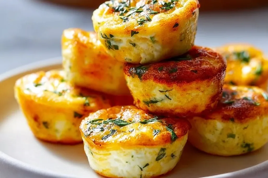 Delicious cottage cheese egg bites served on a plate