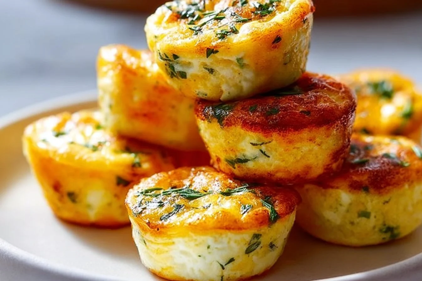 Delicious cottage cheese egg bites served on a plate