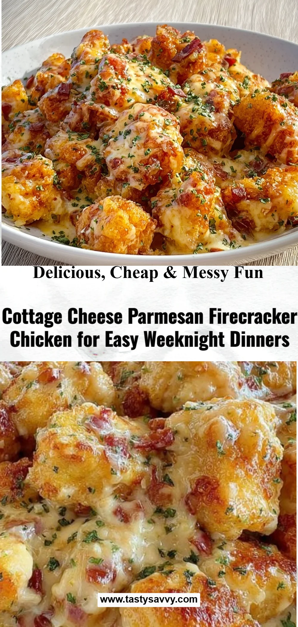 Cottage Cheese Parmesan Firecracker Chicken