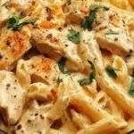 Delicious Cracked Chicken Penne dish served in a bowl