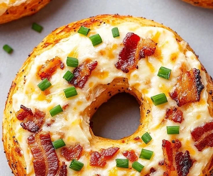 Creamy Bacon Cheddar Bagels