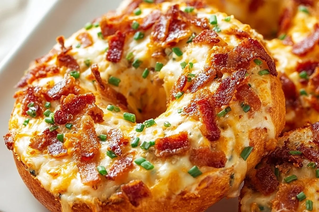 Creamy bacon cheddar bagels, a savory breakfast treat with rich flavors