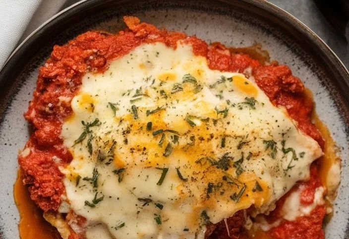 Crispy Baked Chicken with Marinara and Mozzarella baked chicken Crispy Baked Chicken with Marinara and Mozzarella