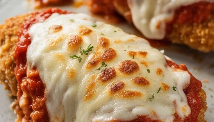 Crispy Chicken Parmesan Chicken Parmesan Delicious crispy chicken parmesan with marinara sauce and cheese